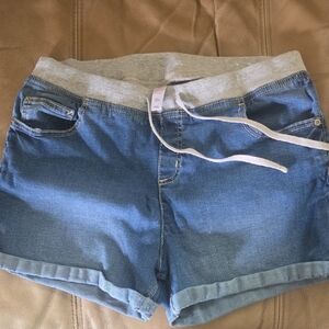 Justice Denim Shorts with Gray Waistband
